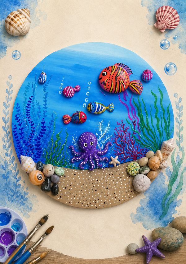 Under the Ocean - Stone Art workshop ( Sat 18 July | 10:30 am to 12:pm )