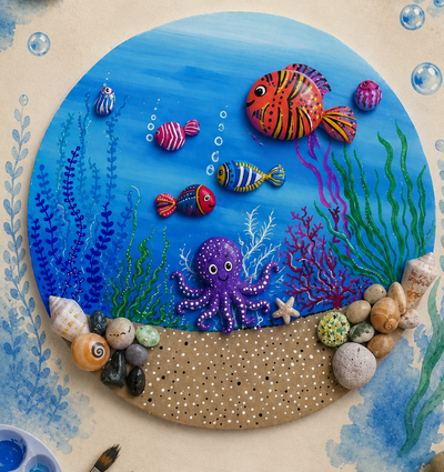 Under the Ocean - Stone Art workshop ( Sat 18 July | 10:30 am to 12:pm )